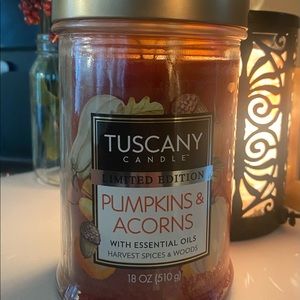 Tuscany Limited Edition Pumpkin & acorns  One Candle 18 oz